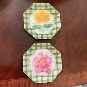 Red Rooster Designs Decorative Floral Plates wall plates